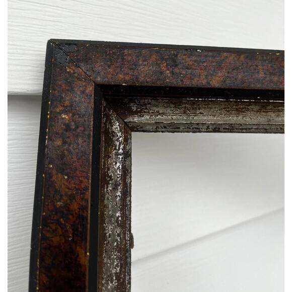 Antique Victorian Gold Gilt Wood Art Picture Frame 16x22 Brown Black Primitive